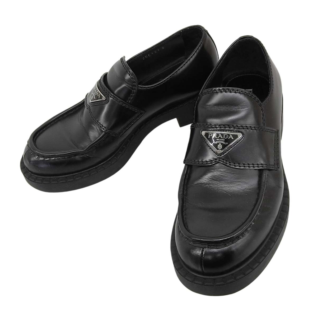 チョコレート ブラッシュドレザー ローファー 5