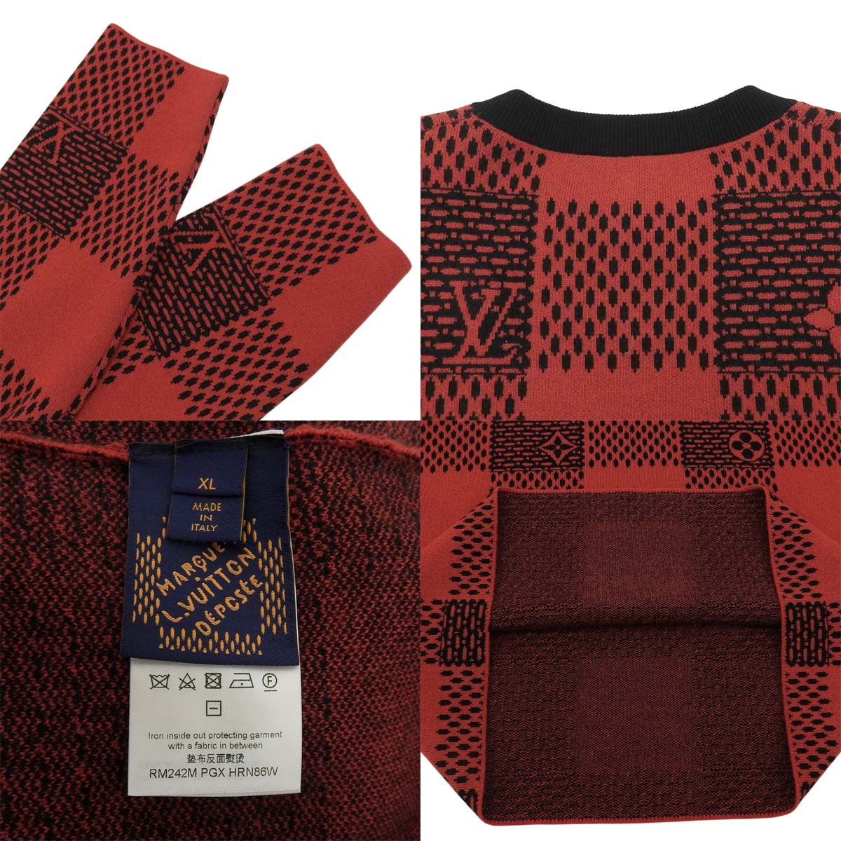 LOUIS VUITTON Damier Crewneck Knit 2024 XL RM242M|Vintage Luxury Brand Specialty Store|Shibuya, Tokyo|alamode