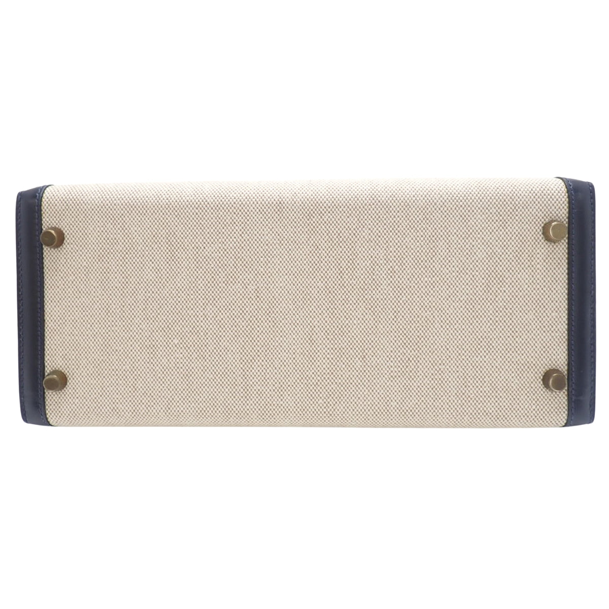 Kelly 28 Toile H Box Calf Leather, Blue Indigo, Gold Hardware, 〇V Stamp