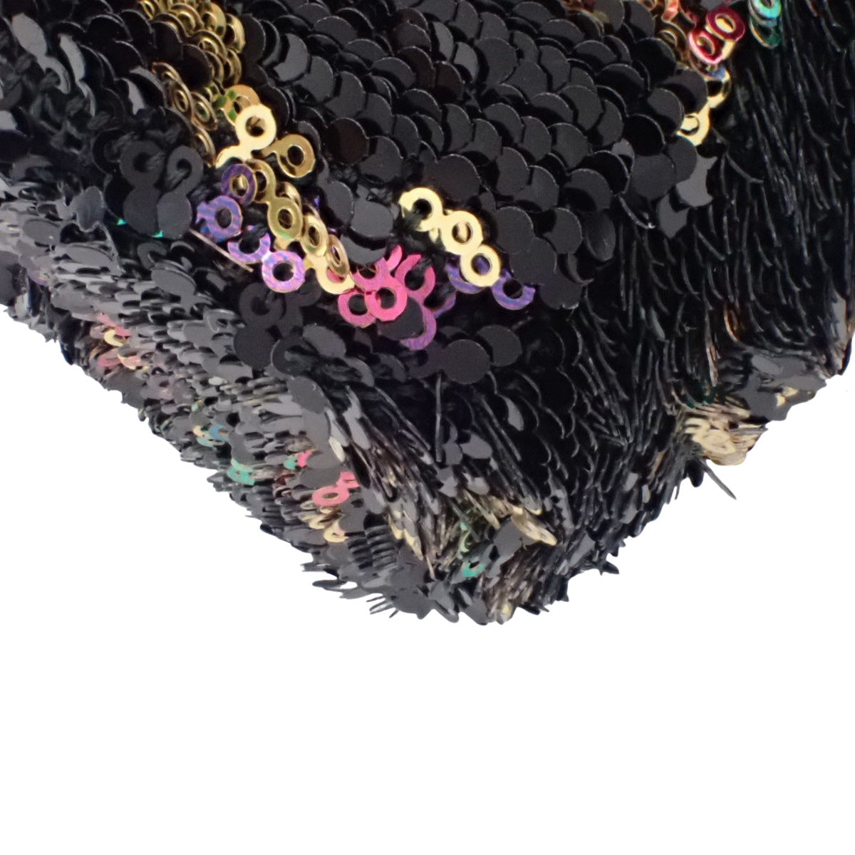 CC Mark Chain Shoulder Bag, Sequin Lambskin, Black Gold