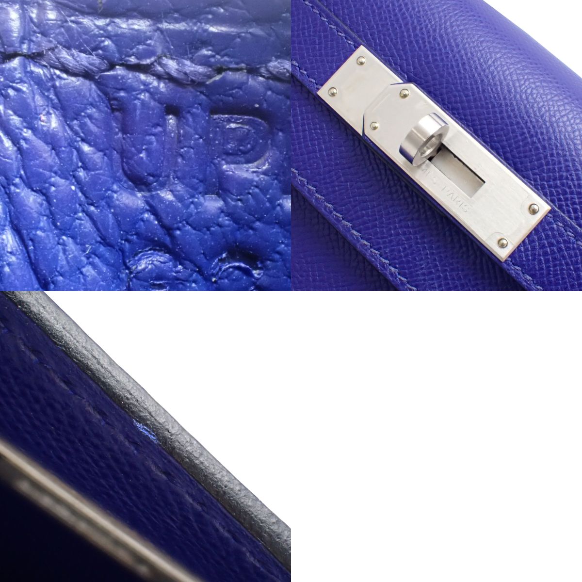 Kelly 28 Epsom皮 电光蓝色 哑光银扣 U刻