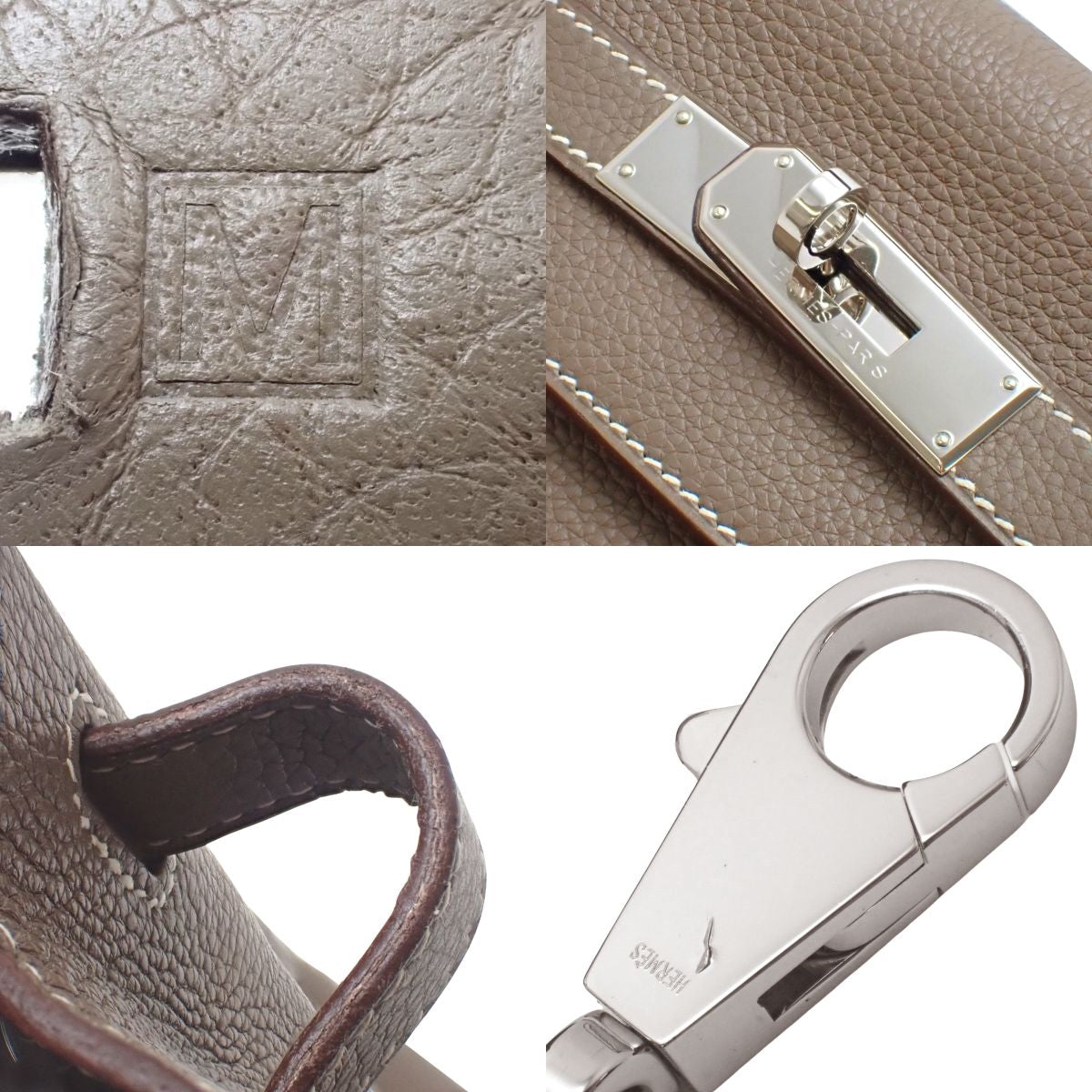 Kelly 32 Taurillon Clemence Etoupe/Etope 银扣 □M刻印