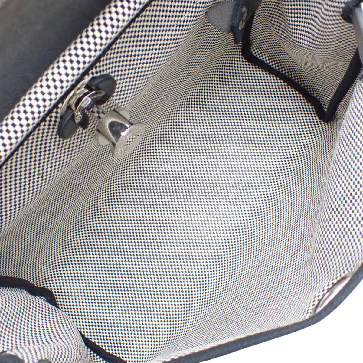 Airbag Zip PM Toile GM Vache Hunter Bag in Black with Palladium Hardware and Ivory D Stamp