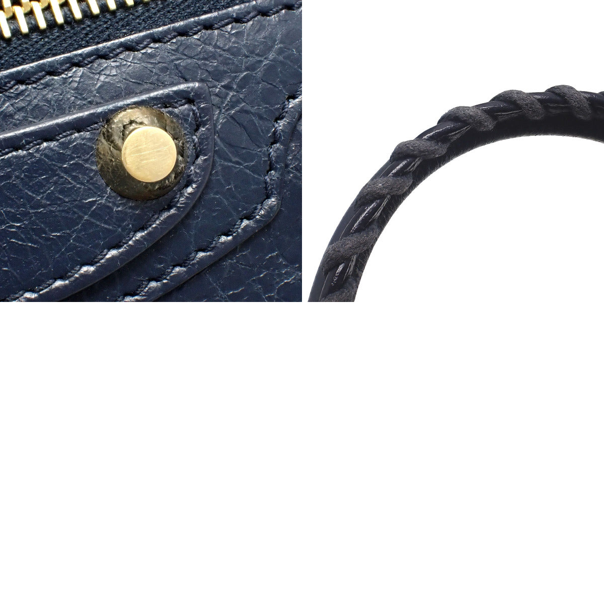 Classic Metallic Edge Mini City Leather Navy 390160