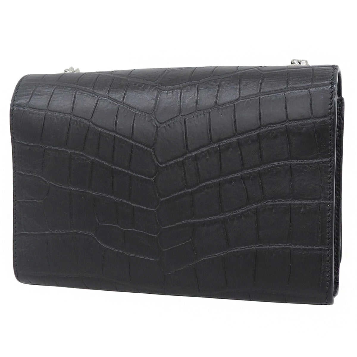 ケイト タッセル ミニ レザー ブラック クロコ型押し
