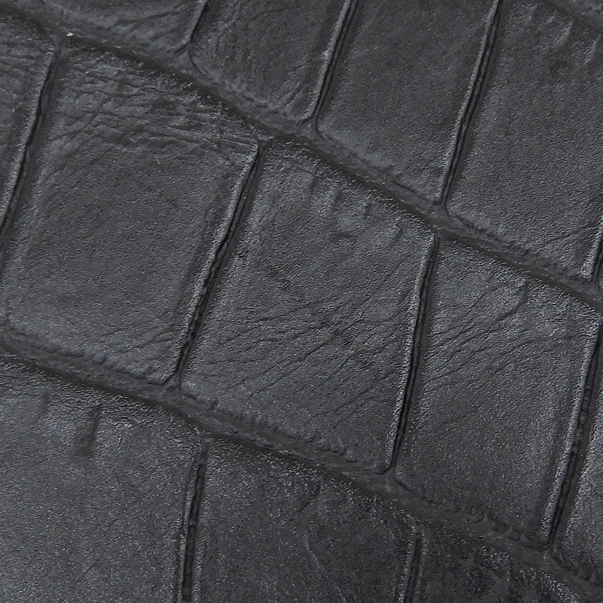 ケイト タッセル ミニ レザー ブラック クロコ型押し