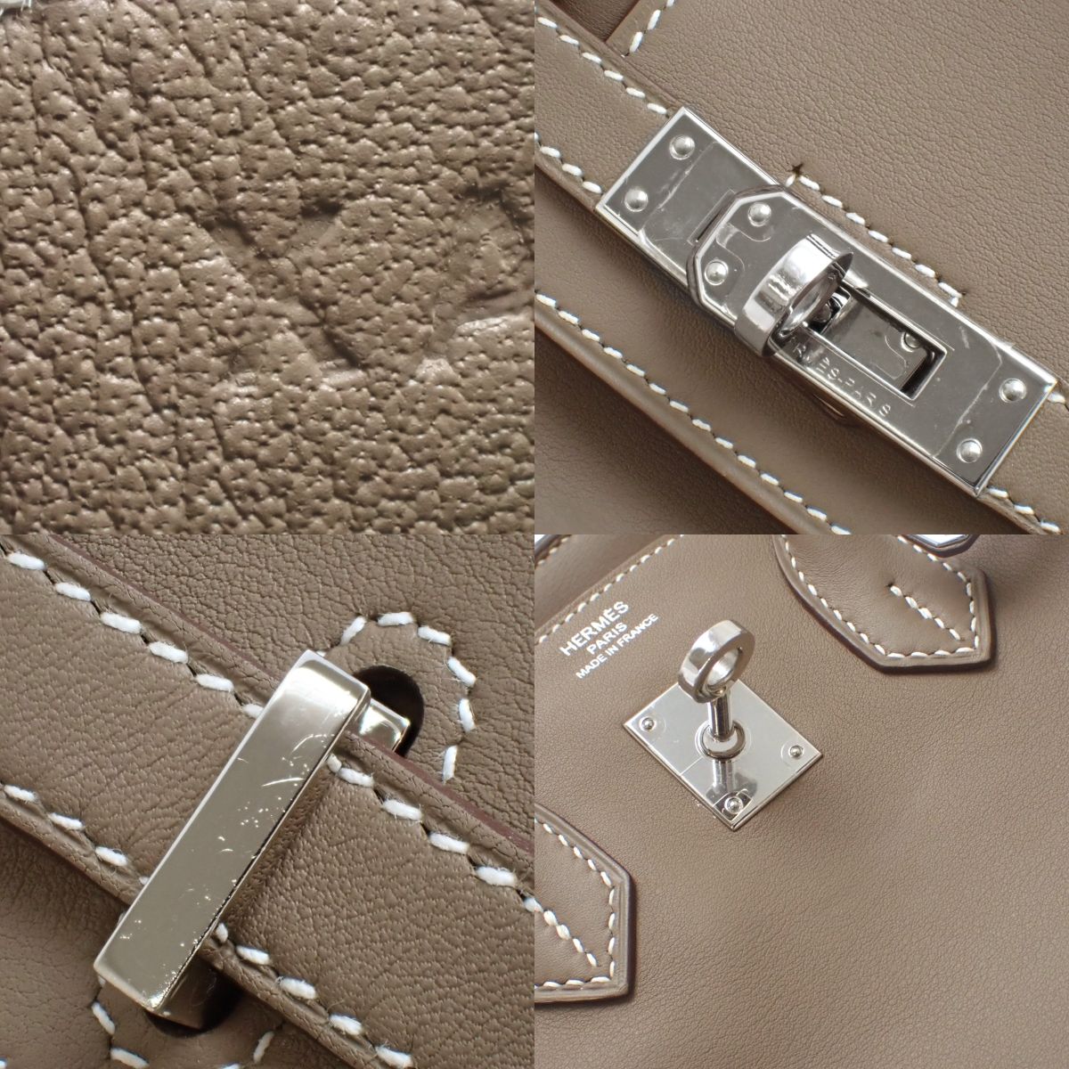 Birkin 25 in Swift Etoupe/Etoupe with silver hardware and an X stamp