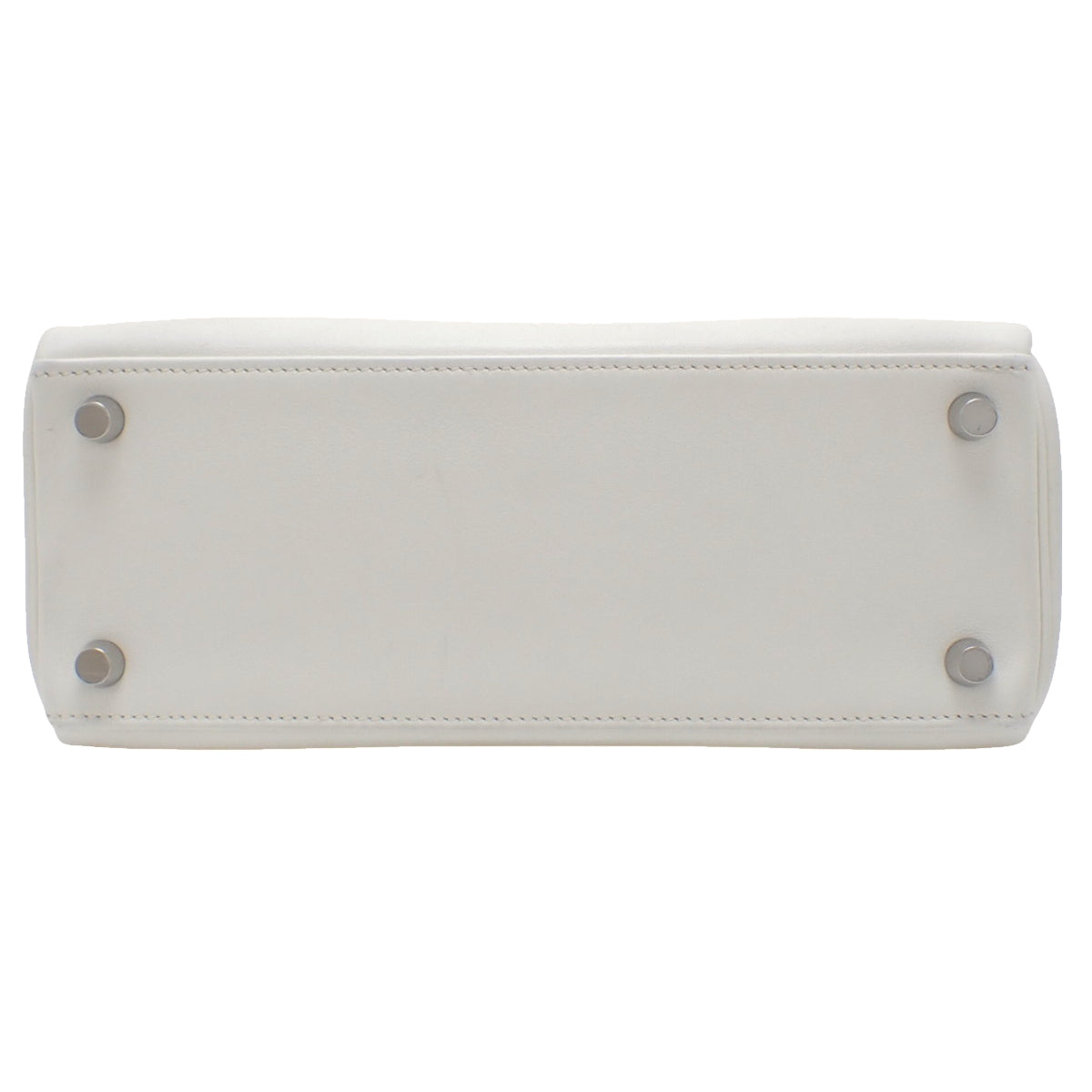 Kelly 25(内缝线)Vaux Swift 皮革,钯金配件,白色,银色配件,K 字印记