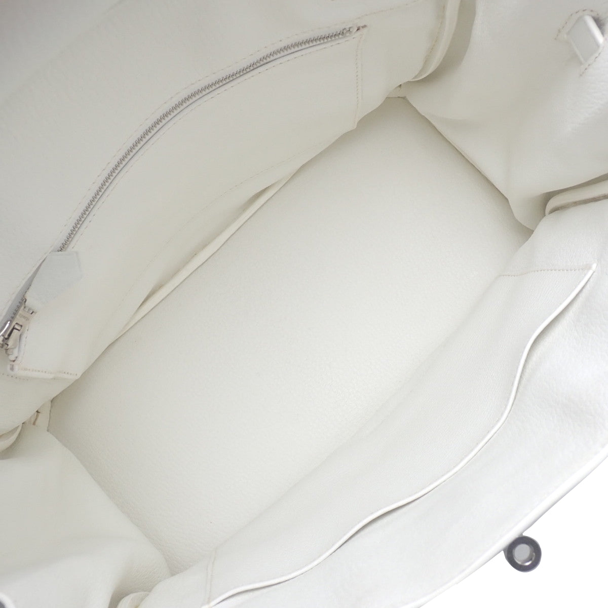 Birkin 30 Togo 白色包包,银色五金配件,L 印记