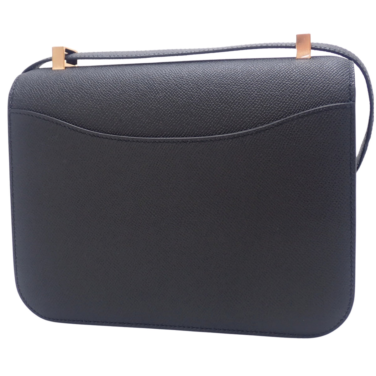 Constance 24 Miroir Epsom Black with Pink Gold Hardware, Double Stamp