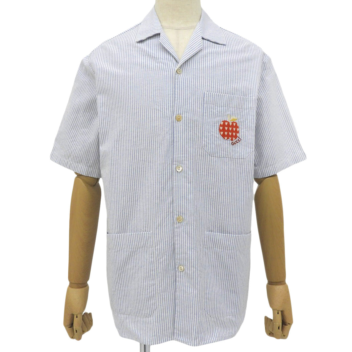 LES POMMES ストライプ オープンカラーシャツ 44