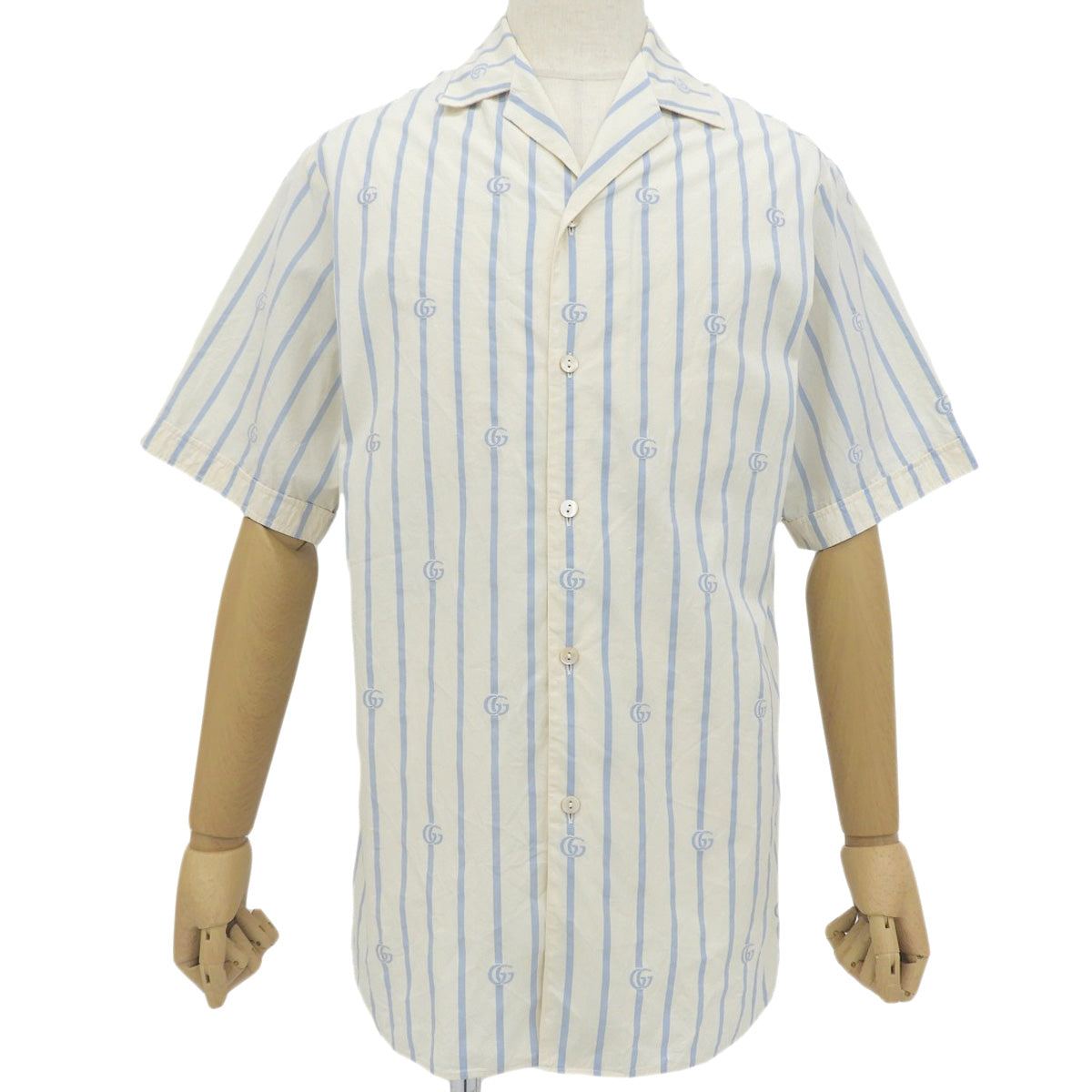 双G 条纹保龄球衬衫 44 短袖