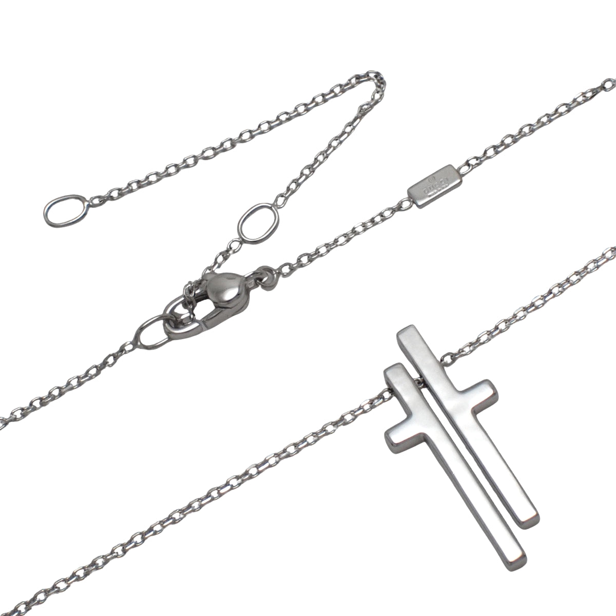 Separate Cross Pendant White Gold K18WG 9.1g