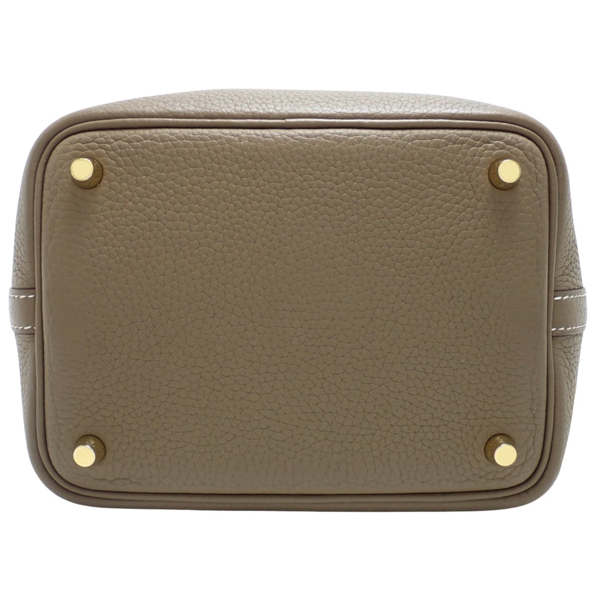 Picotin Lock PM, Taurillon Clemence Etoupe/Etoupe, Gold Hardware, Y Stamp