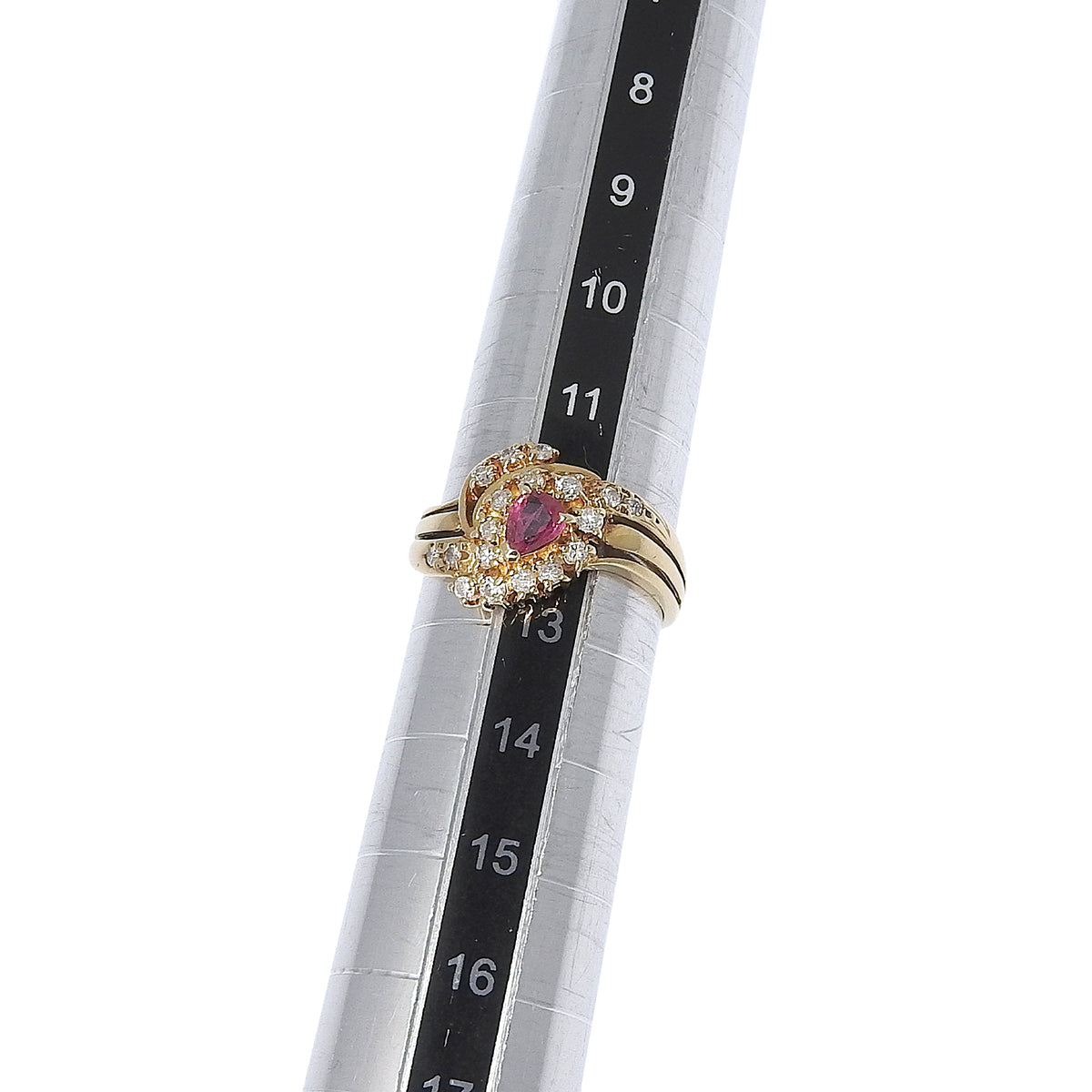 CAMELLIA ルビー ダイヤモンド リング R0.36/D0.34 イエローゴールド K18YG 12(52)号 4.0g