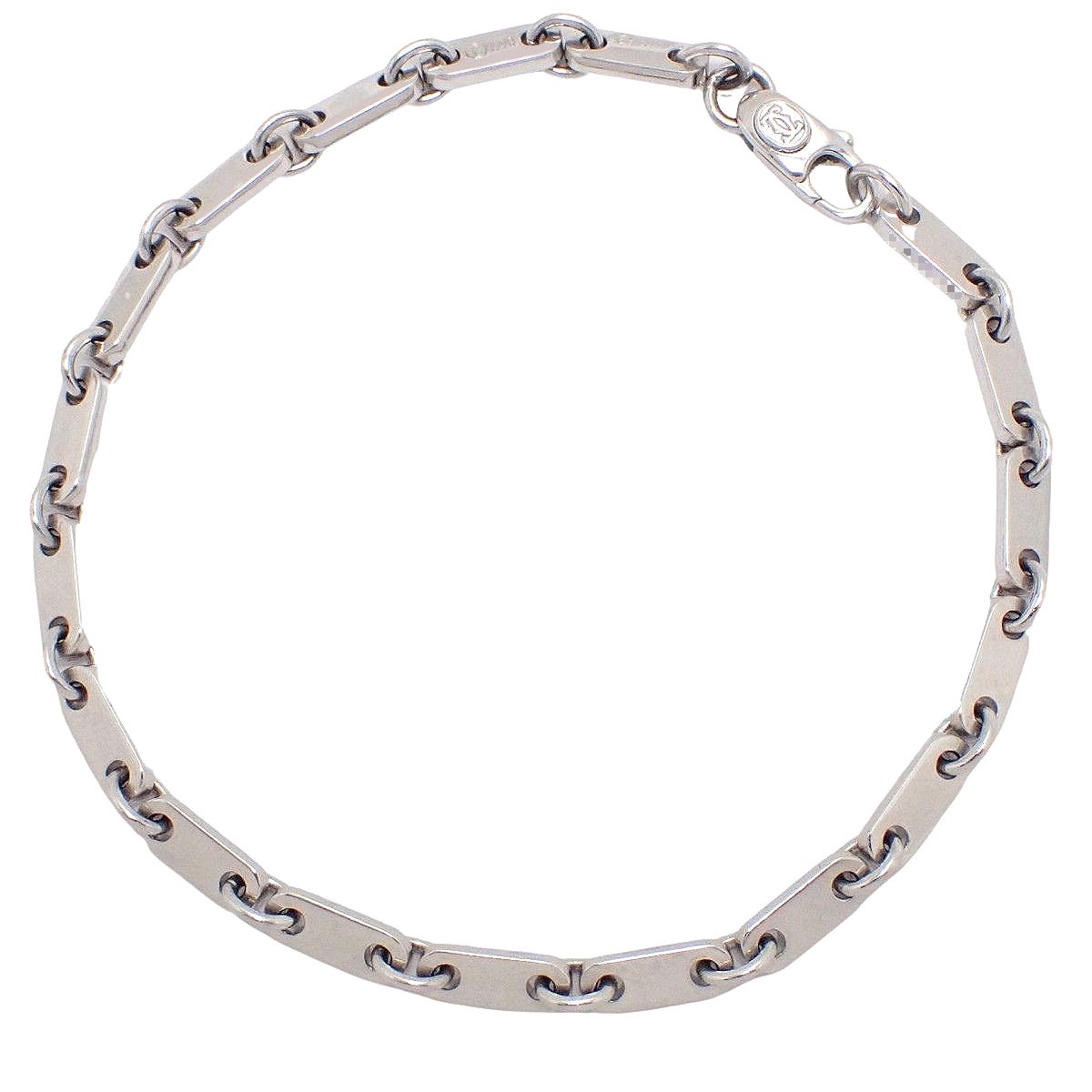 フィガロ ブレスレット ホワイトゴールド K18WG 11.1g