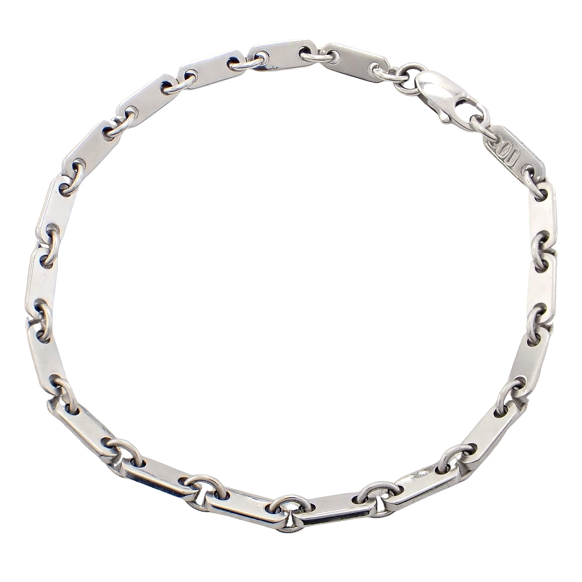 フィガロ ブレスレット ホワイトゴールド K18WG 11.1g