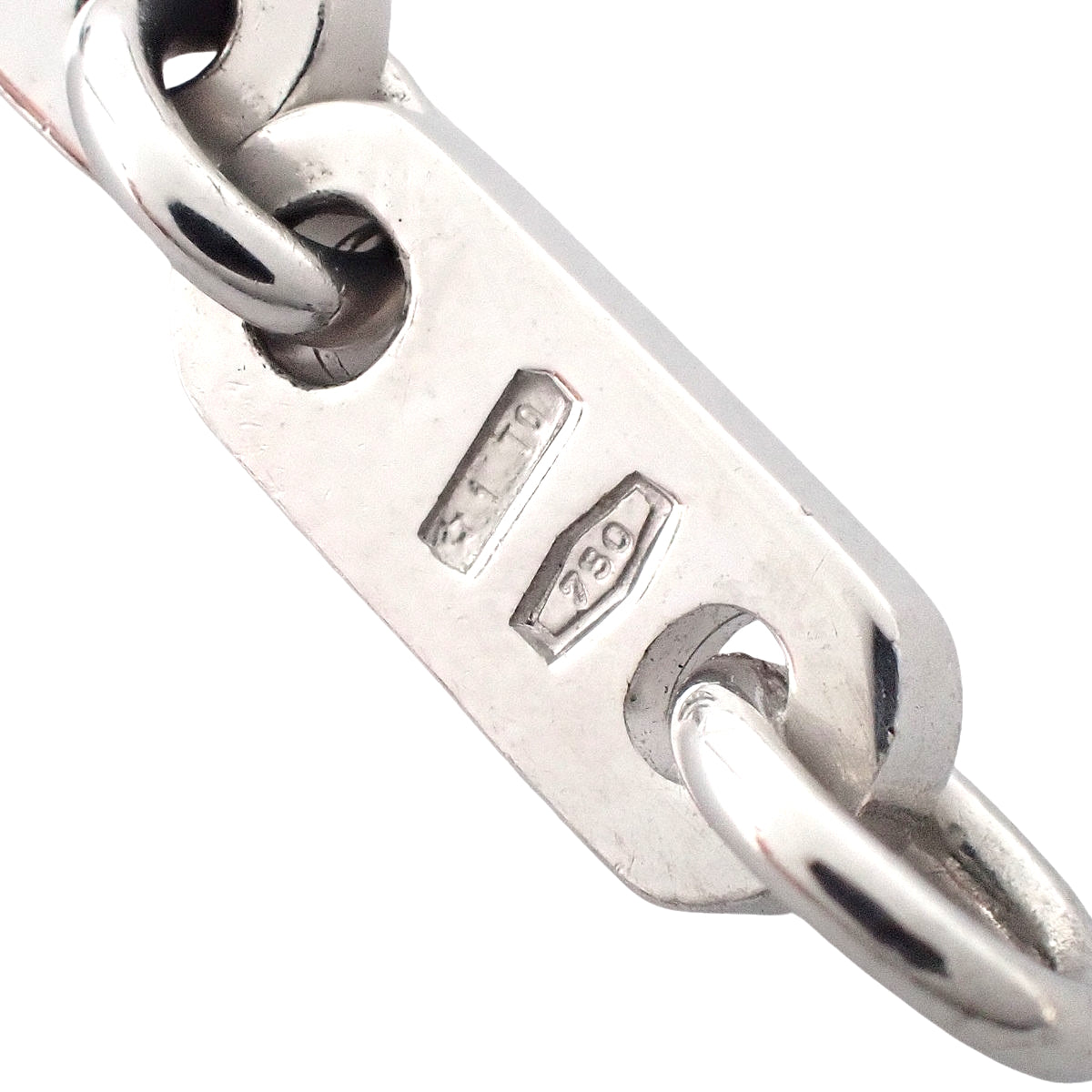 フィガロ ブレスレット ホワイトゴールド K18WG 11.1g