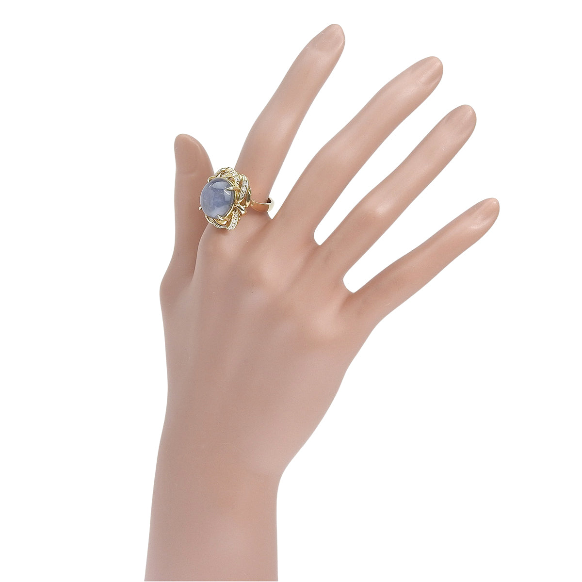 星光蓝宝石钻石戒指 SS17.01/D.021 黄金 K18YG 15.5(55.5)号 12.3克