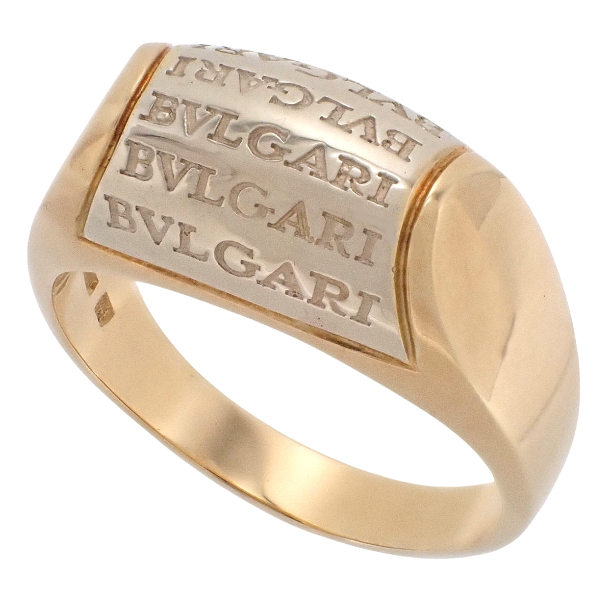 Logomania Tronchetto Ring K18YG WG Size 20(60) 10.3g