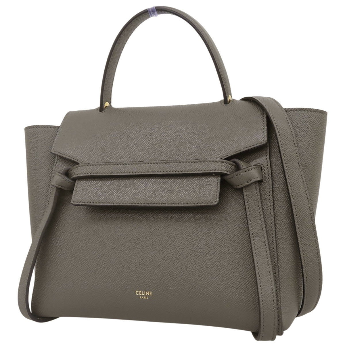 Micro grained calf leather belt bag in grey