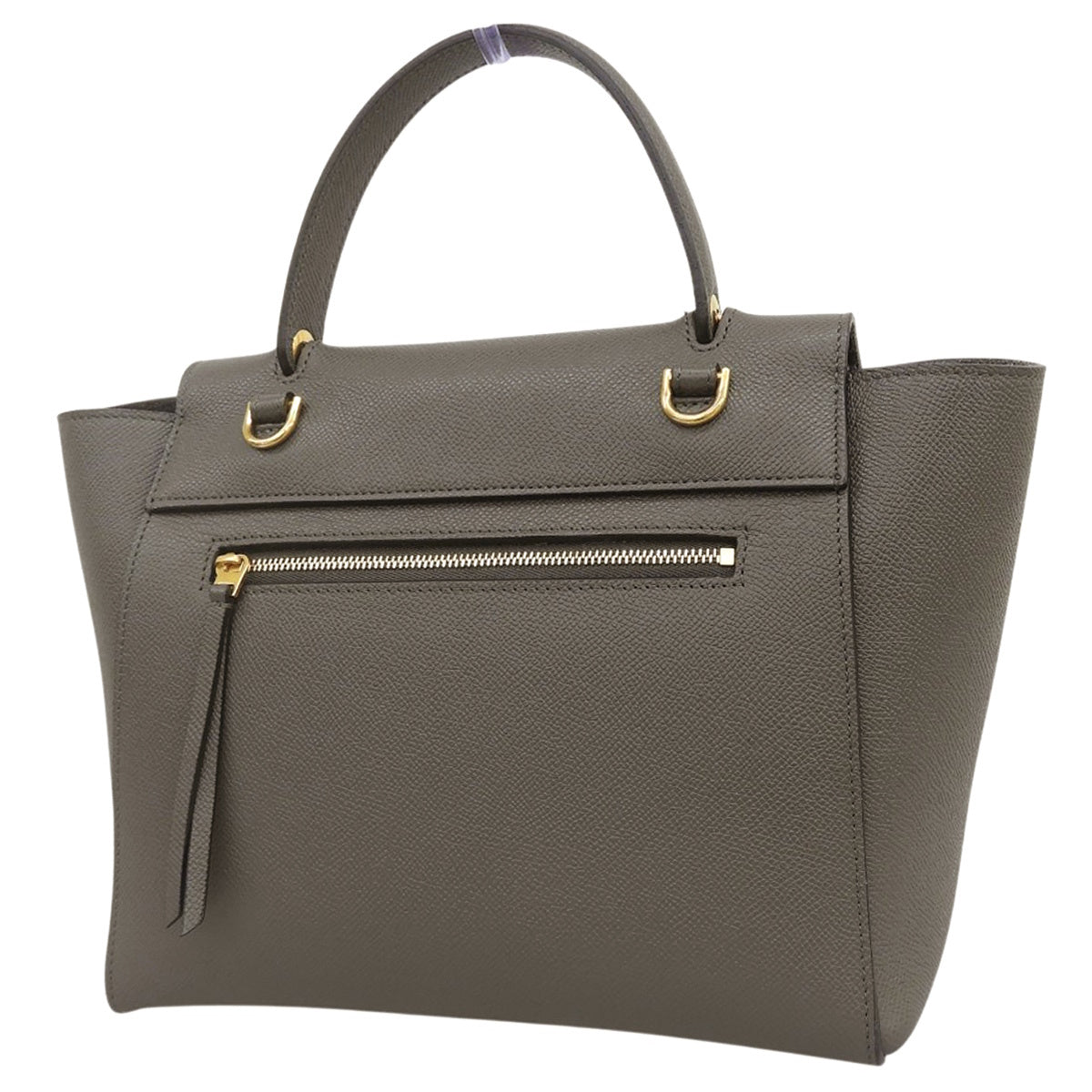 Micro grained calf leather belt bag in grey