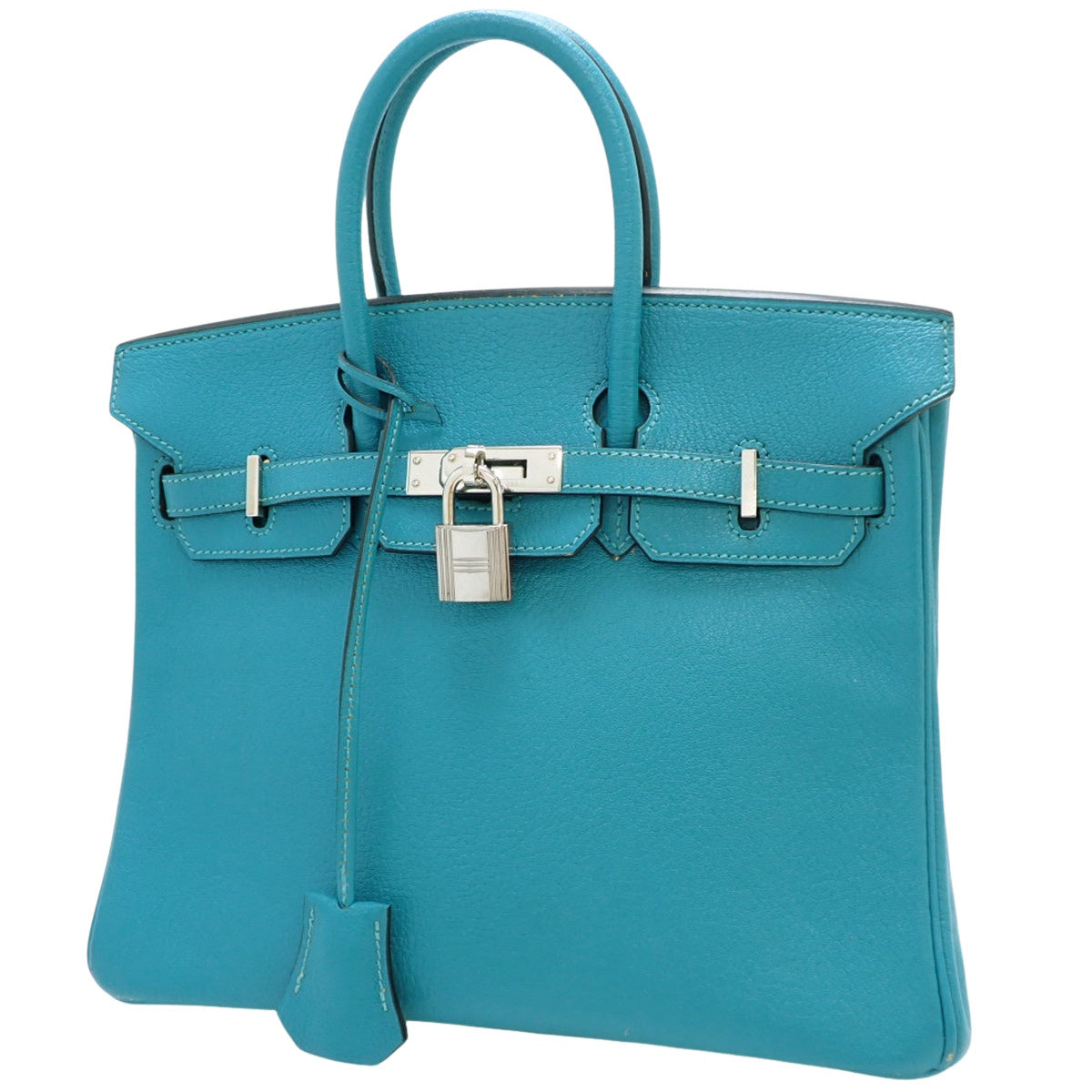 バーキン25 シェーブル パラジウム金具 ターコイズ □I刻印