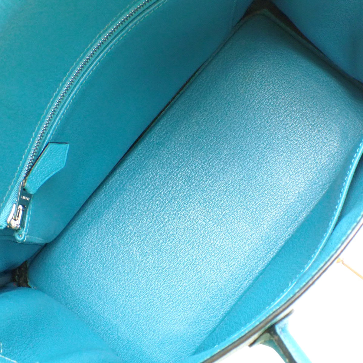 バーキン25 シェーブル パラジウム金具 ターコイズ □I刻印