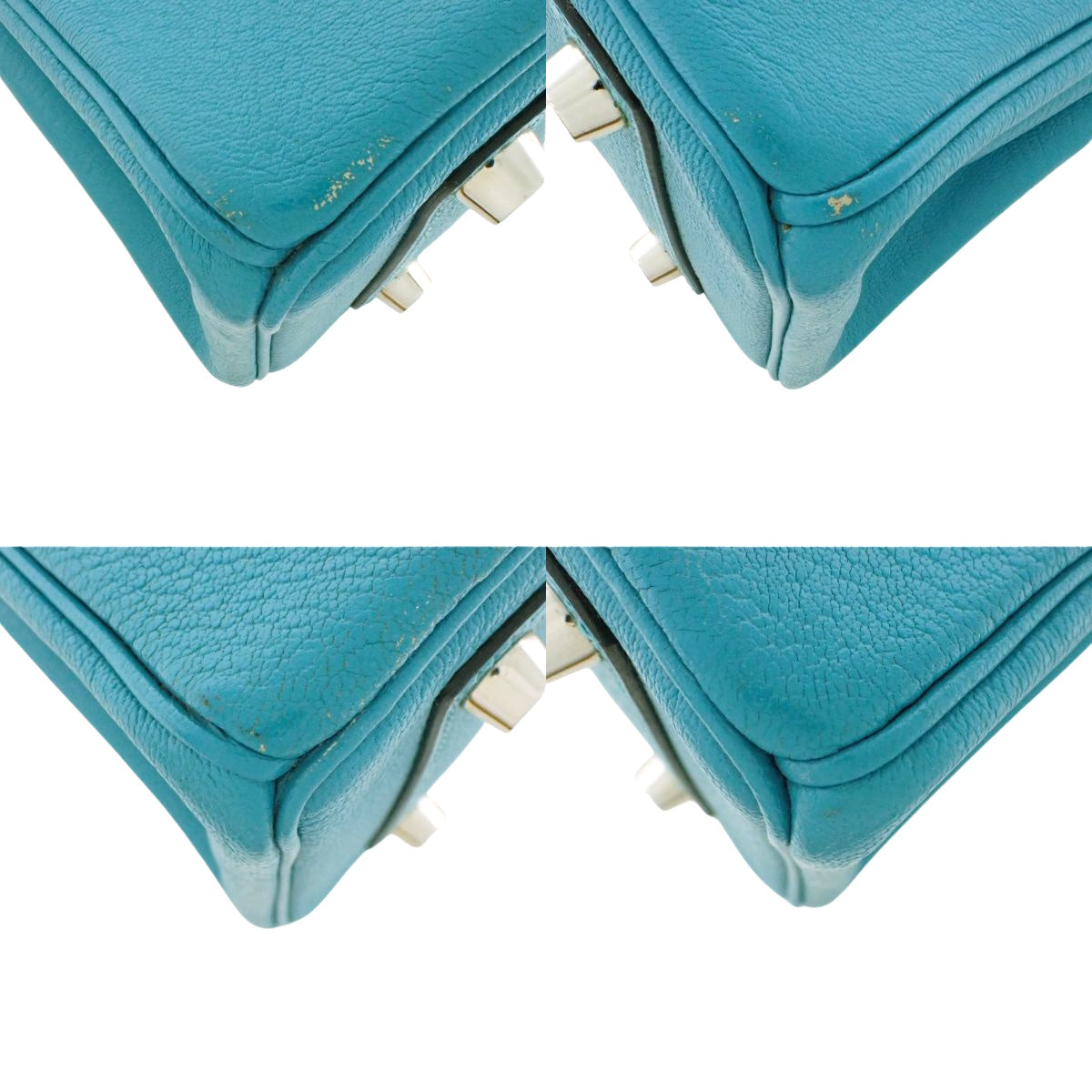 バーキン25 シェーブル パラジウム金具 ターコイズ □I刻印