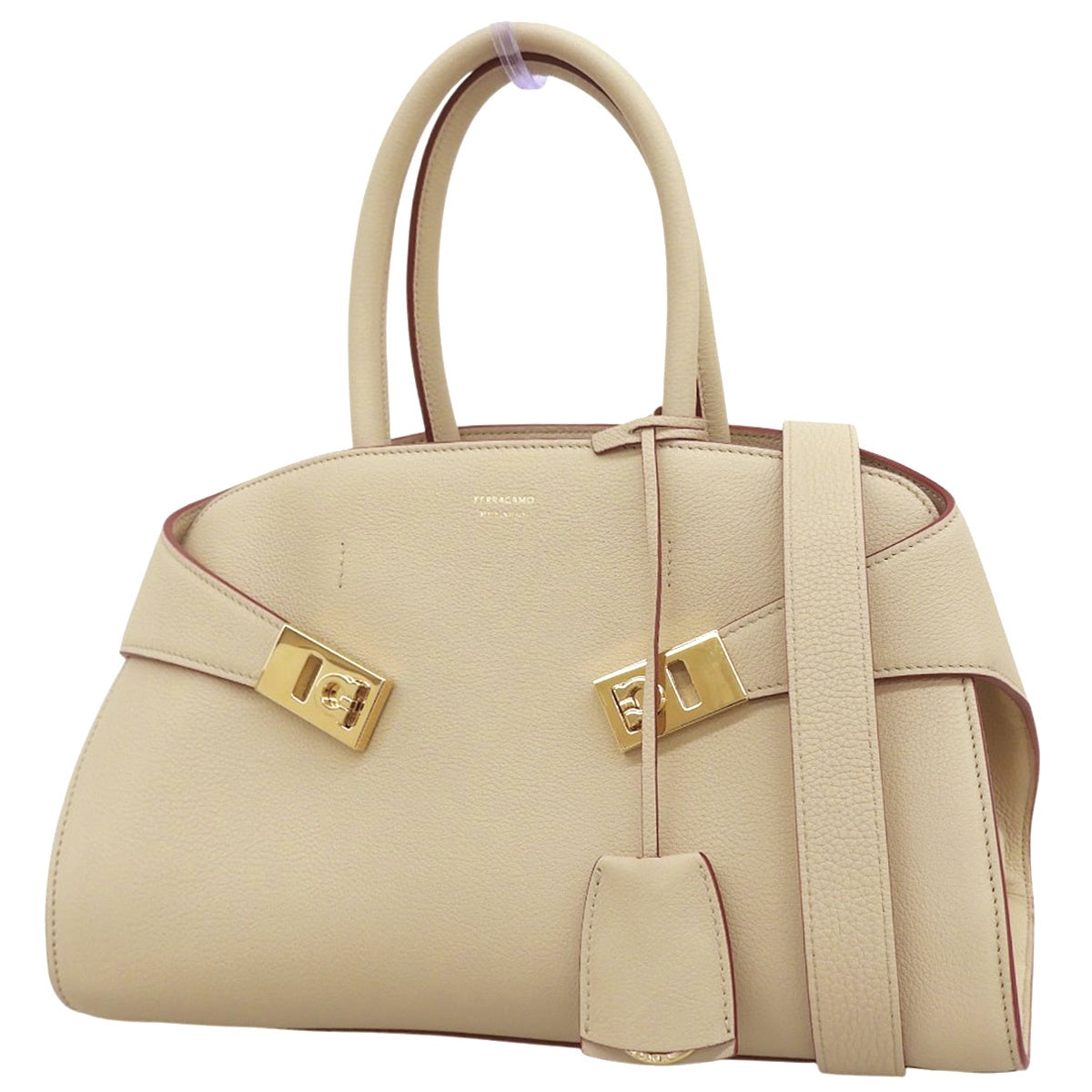 ガンチーニ HUG ハンドバッグ スモール カーフ Stone 215608 779053