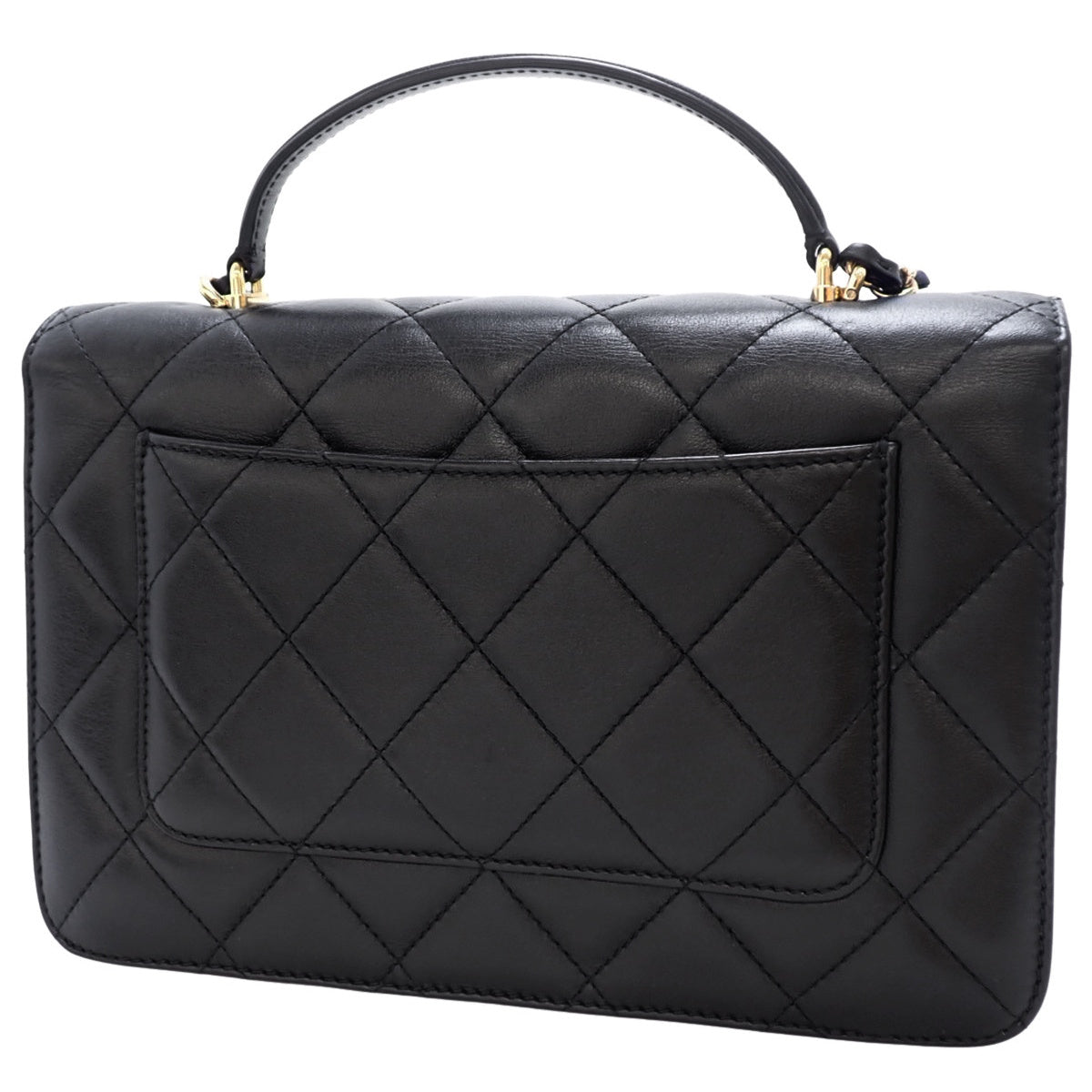 マトラッセ ココマーク トップハンドル ショルダーバッグ ラムスキン ブラック