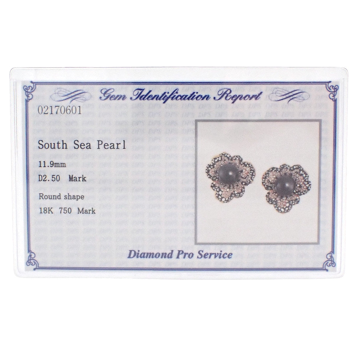 Black Pearl Diamond Earrings /D2.50 Pink Gold K18PG 23.5g