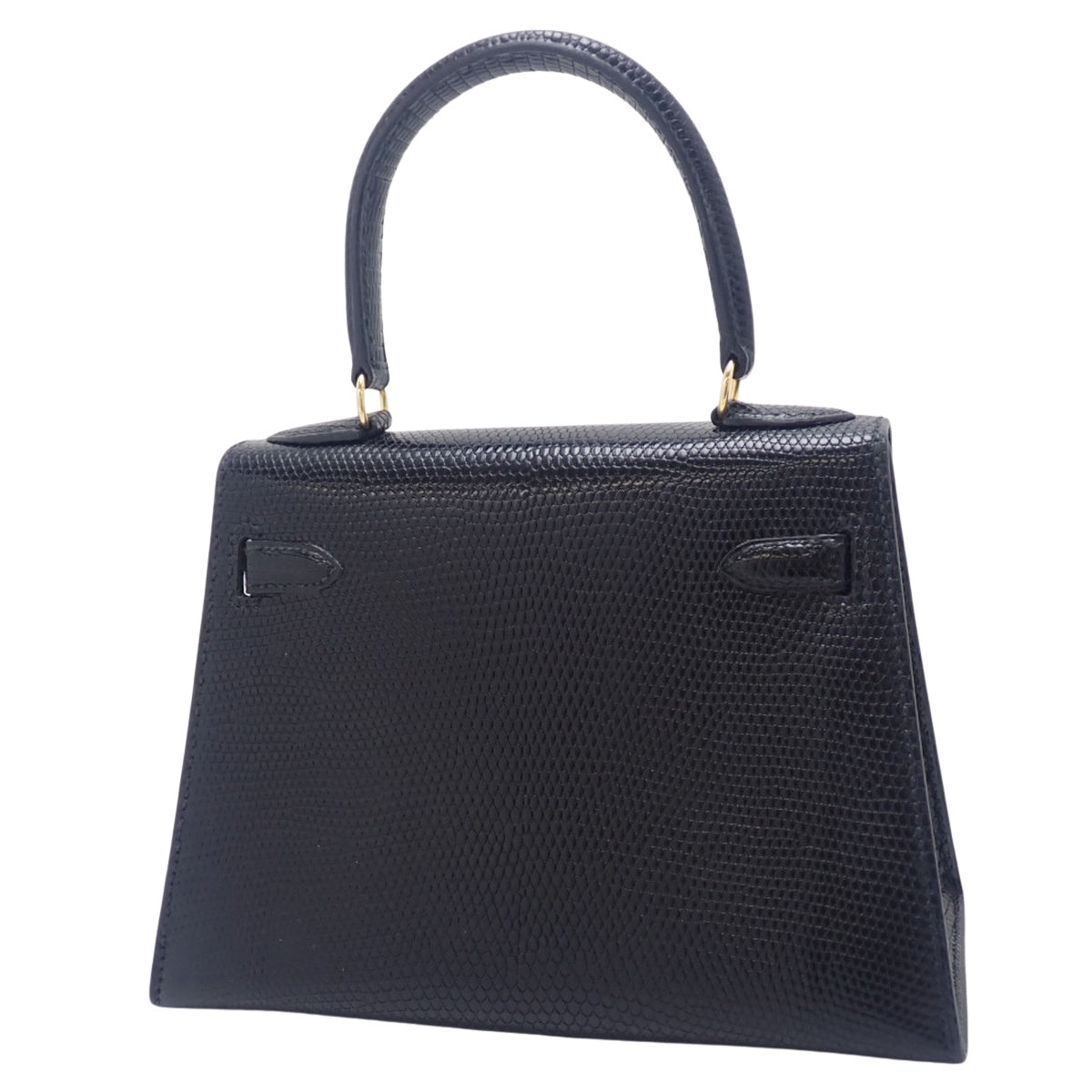 Mini Kelly Lizard Black Gold Hardware ○S stamp