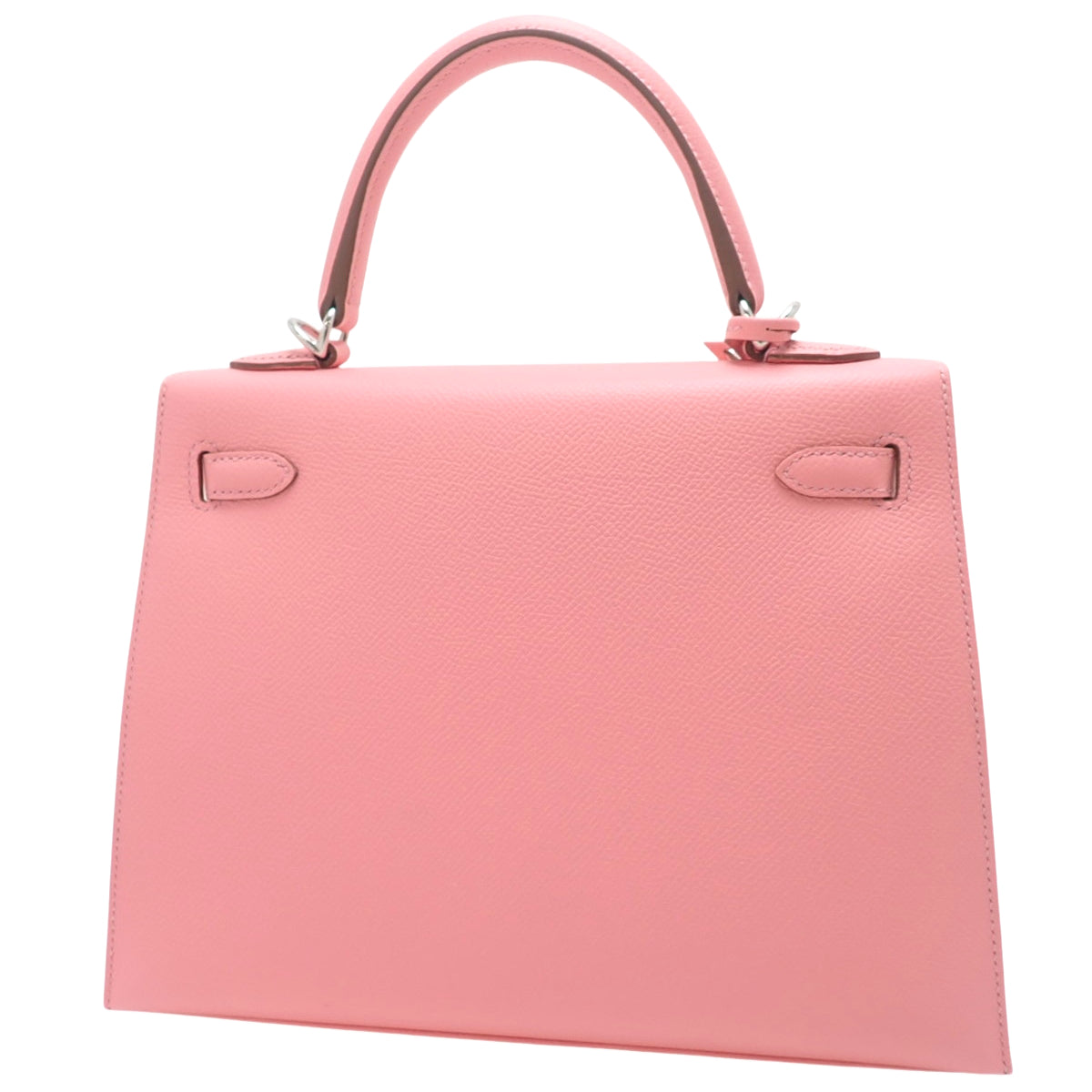 Kelly 25(外缝线)小牛皮 Epsom 玫瑰花饰边,配银色五金配件和 Y 字印章