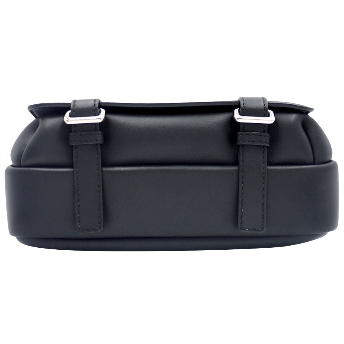 Military Messenger Bag XS in Supple Smooth Calfskin and Jacquard, Black