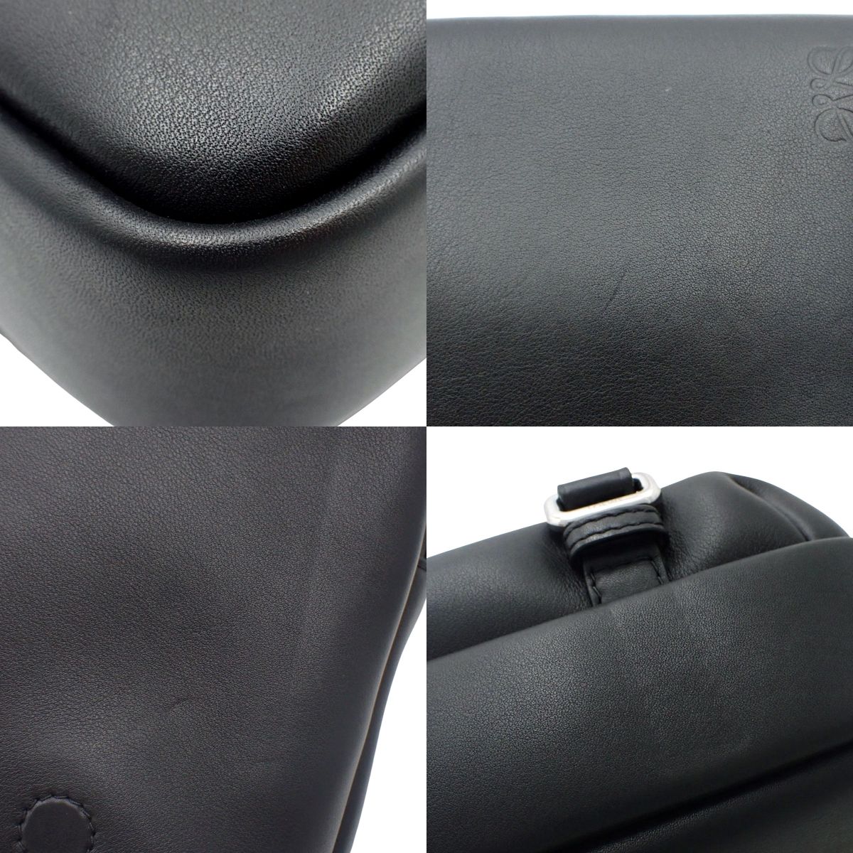 Military Messenger Bag XS in Supple Smooth Calfskin and Jacquard, Black