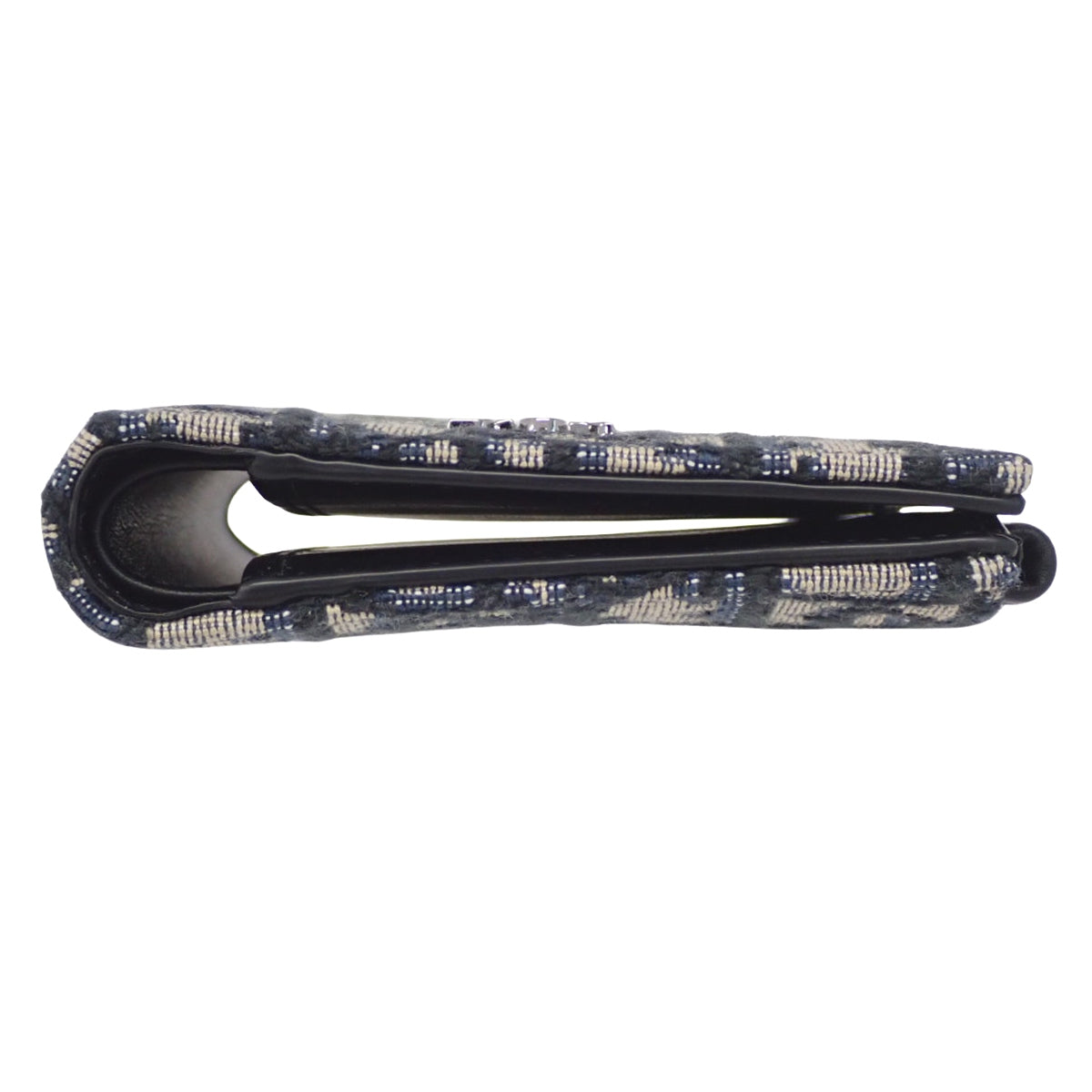 Dior Vertical Compact Card Holder in Calfskin with Oblique Jacquard in Black, Navy, and Beige (2ESBC319YSE_H05E)