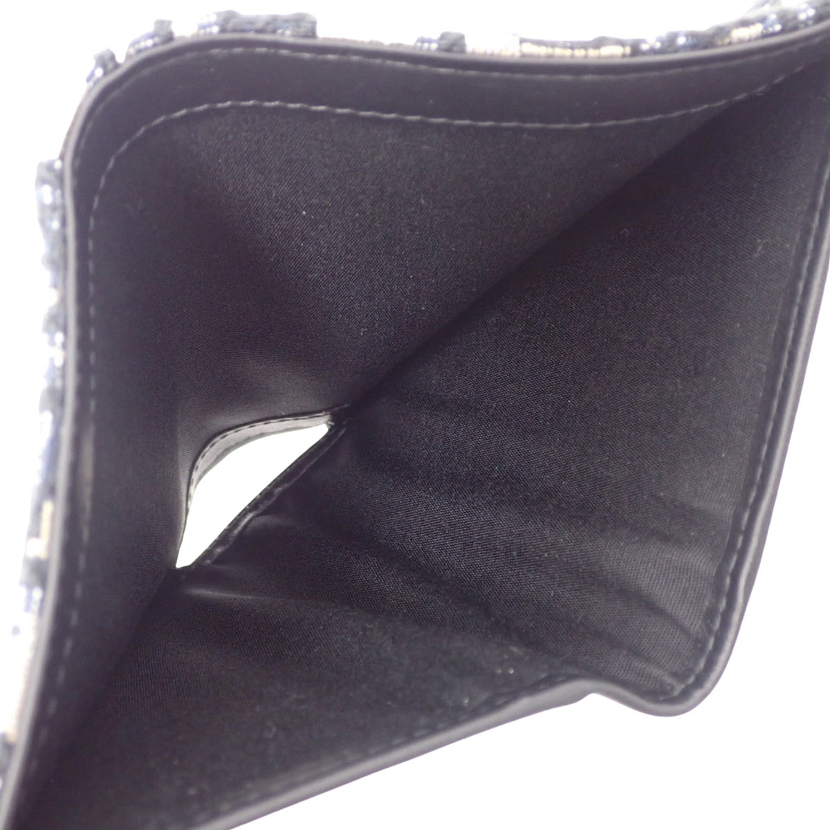 Dior Vertical Compact Card Holder in Calfskin with Oblique Jacquard in Black, Navy, and Beige (2ESBC319YSE_H05E)