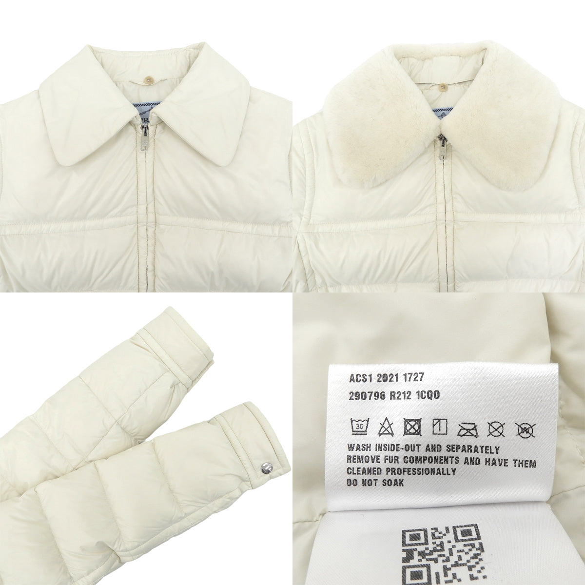 Triangle Logo Fur-Trim Down Jacket 2021 Size 42