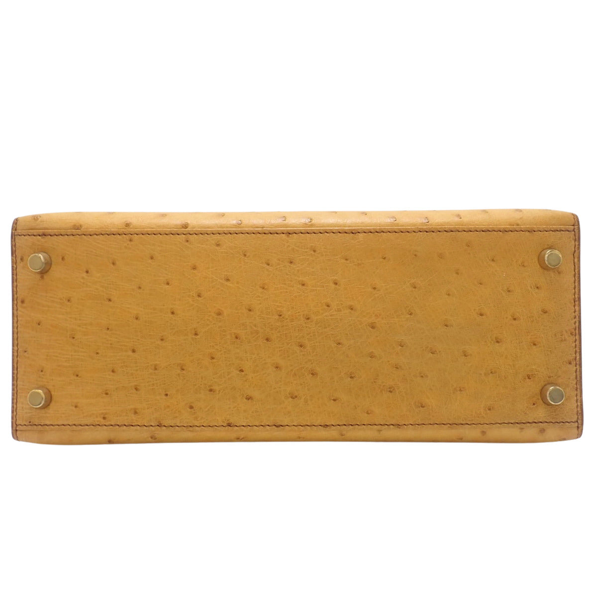 ケリー28 (外縫い) オーストリッチ チェスナッツ ゴールド金具 ○V刻印