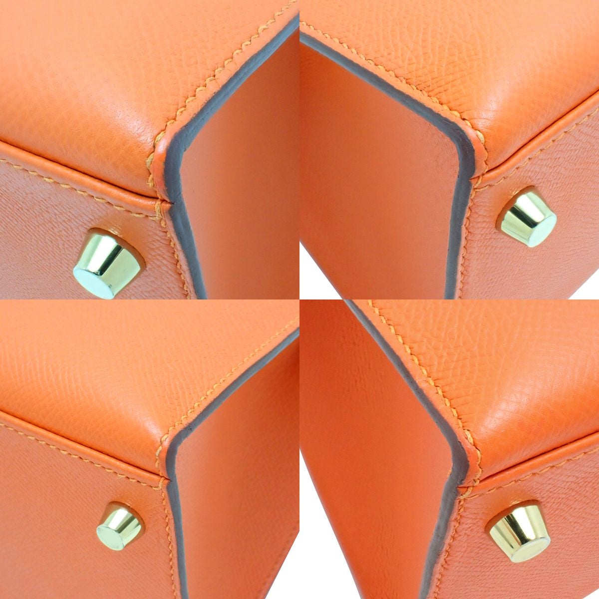 Kelly 28(外缝) Epsom牛皮 橙色 金扣 X刻印