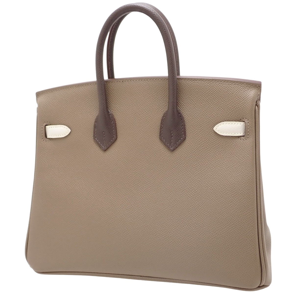 バーキン25 トリコロール ヴォーエプソン エトープ/エトゥープ グリペール エベーヌ シルバー金具 B刻印