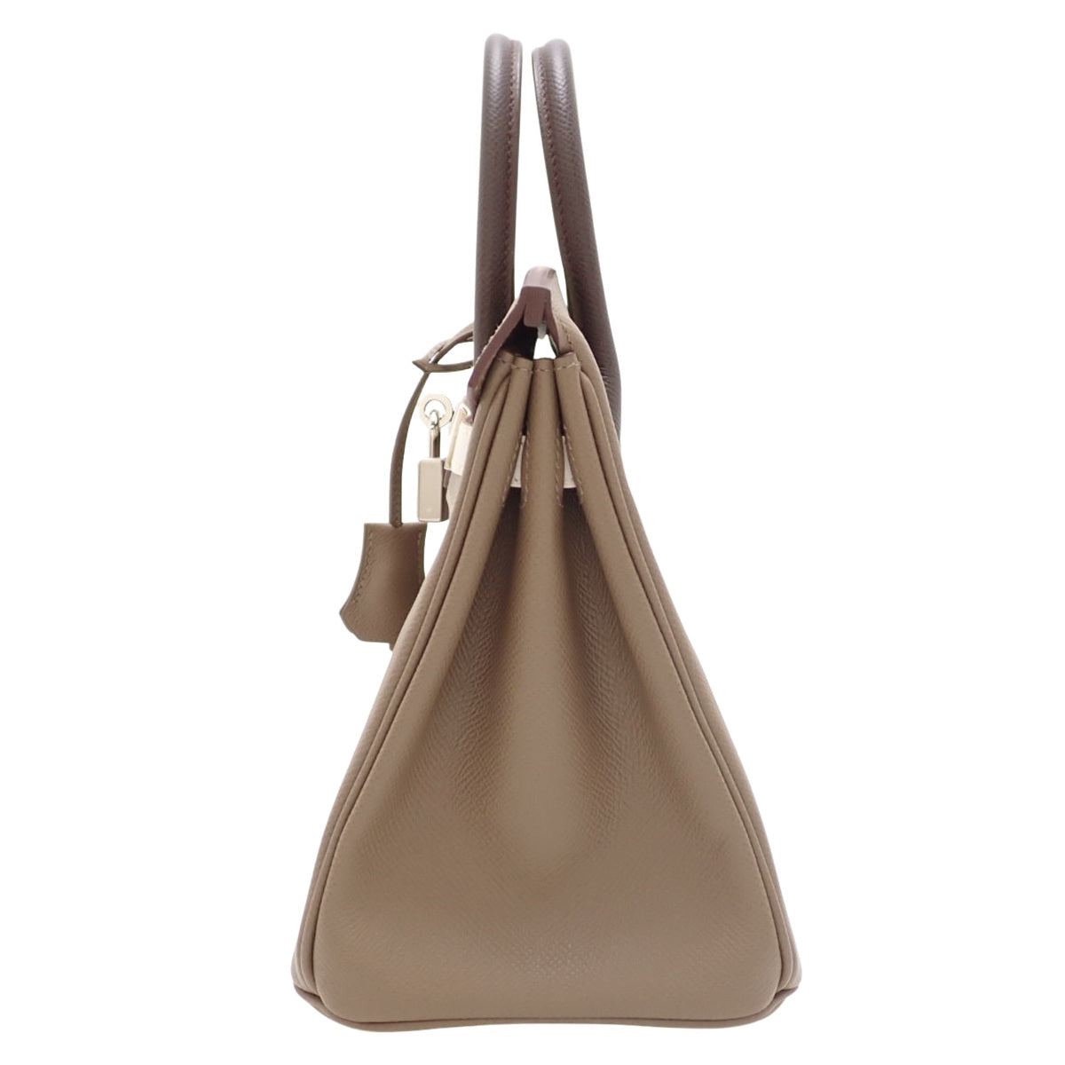 爱马仕铂金包25,三色,Epsom牛皮,大象灰/Etoupe色,Gris Perle色,Ebène色,银扣,B刻。