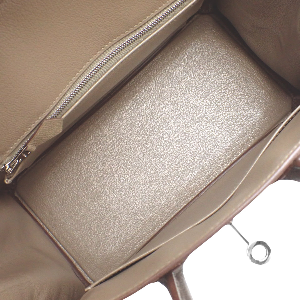 爱马仕铂金包25,三色,Epsom牛皮,大象灰/Etoupe色,Gris Perle色,Ebène色,银扣,B刻。