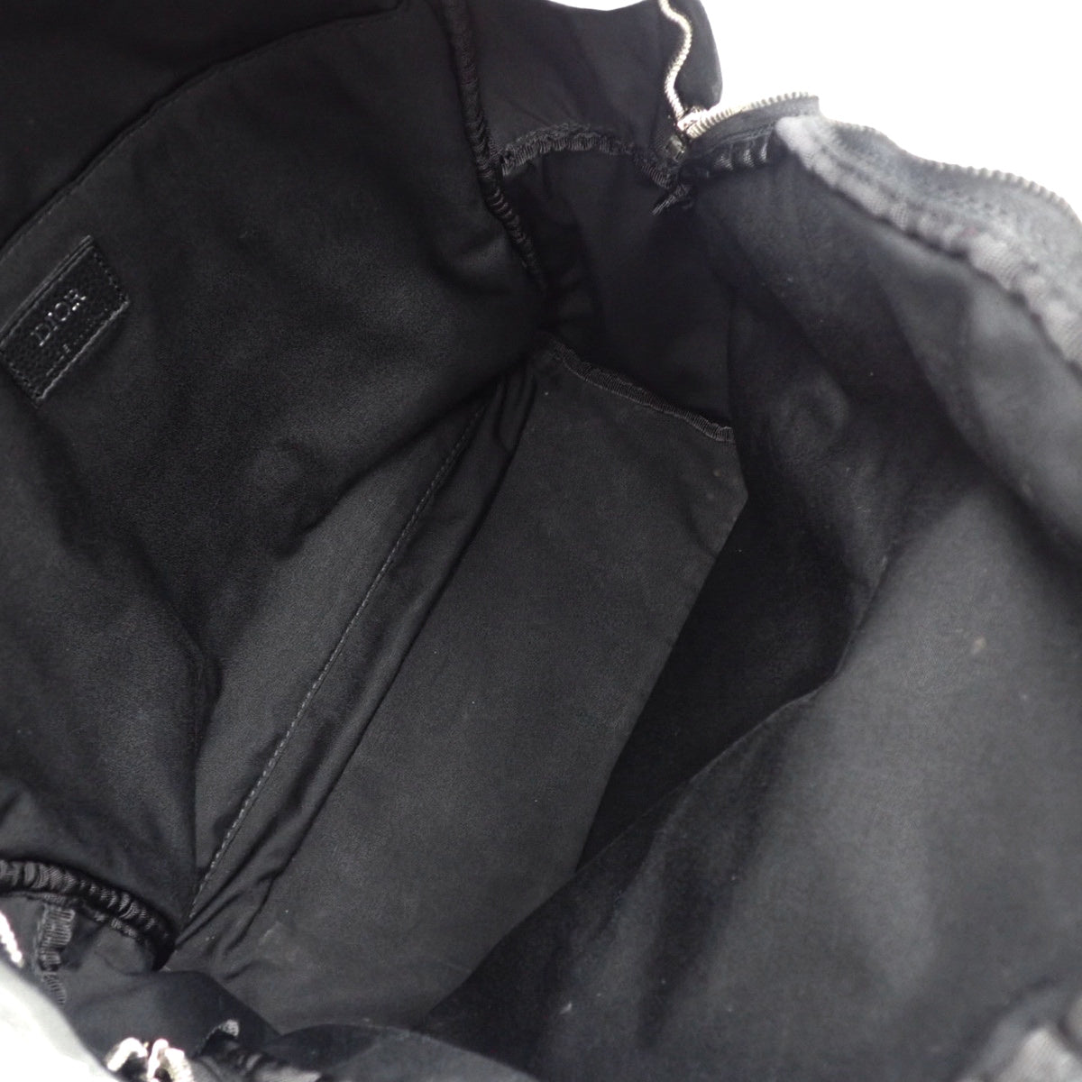 迪奥 Oblique 提花 Rider 背包 帆布 小牛皮 米色 黑色 1VOBA088YKY