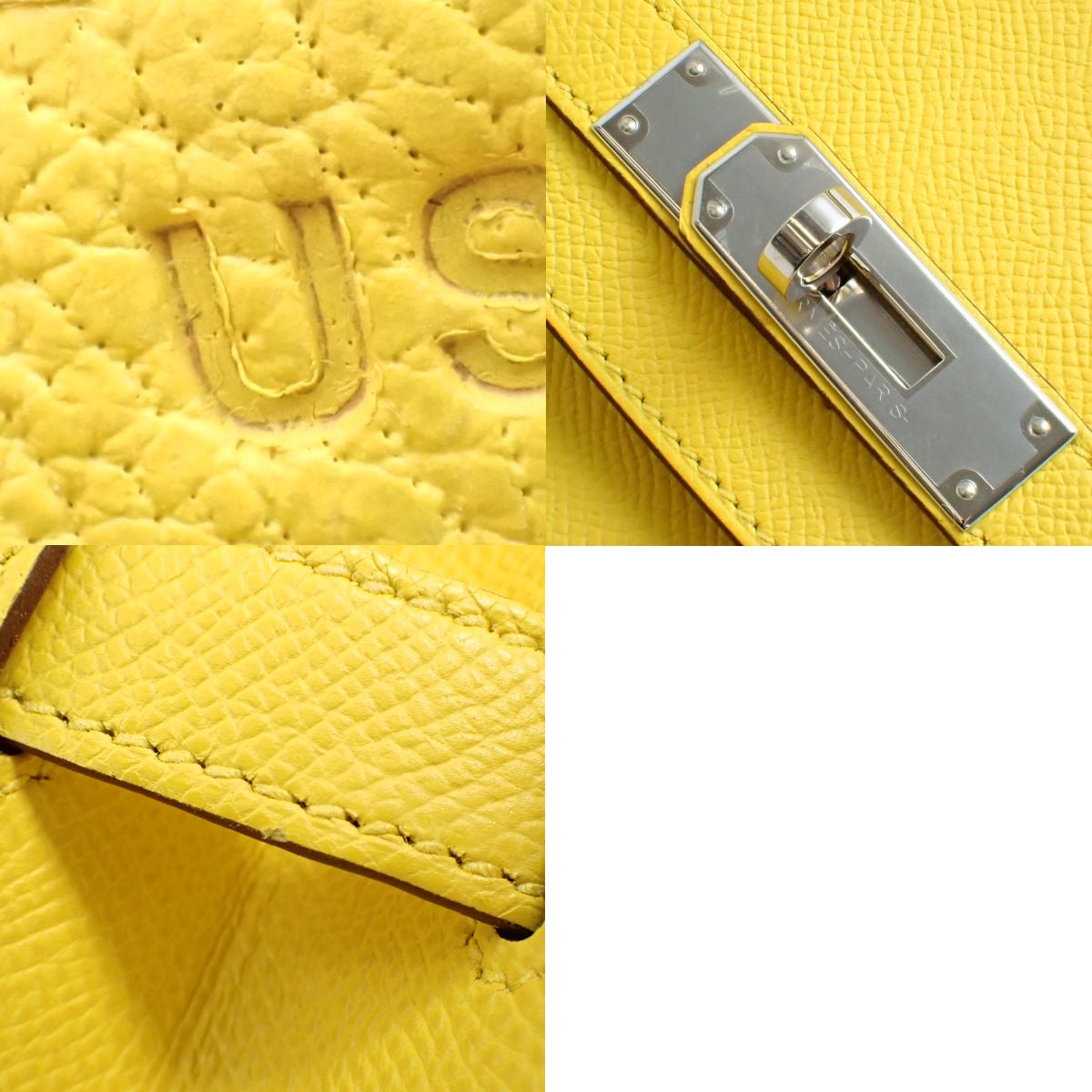 爱马仕铂金包30,Epsom小牛皮,钯金配件,那不勒斯黄,银色配件,U刻印