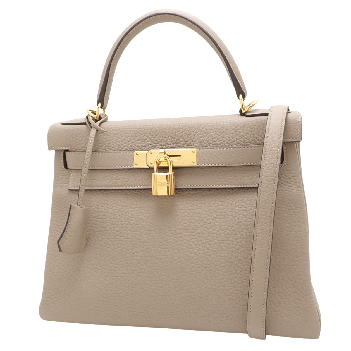 ケリー28 (内縫い) トリヨンクレマンス トゥルティエールグレー ゴールド金具 Z刻印