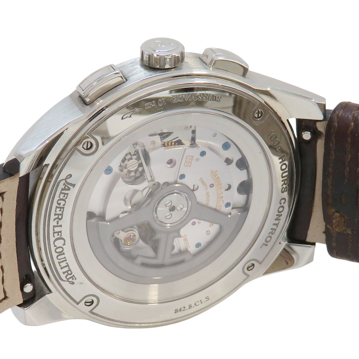 Polaris Chronograph Q9028480 SS/Leather Blue Automatic Men's