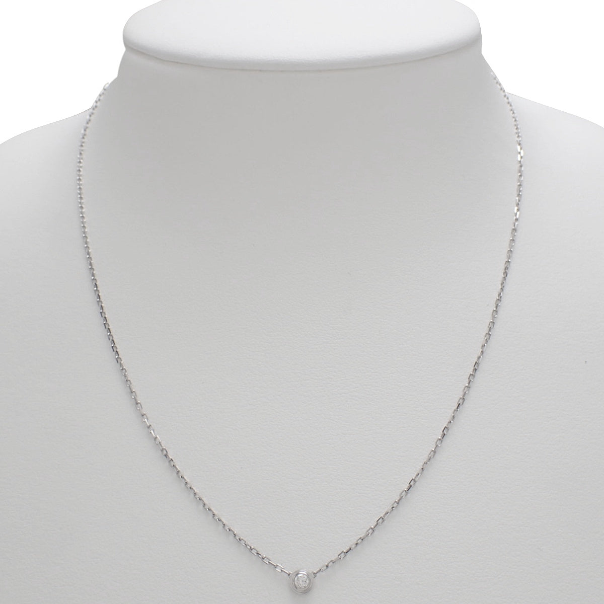 Damour Necklace, Small Model, Diamonds, White Gold, K18WG, 2.9g
