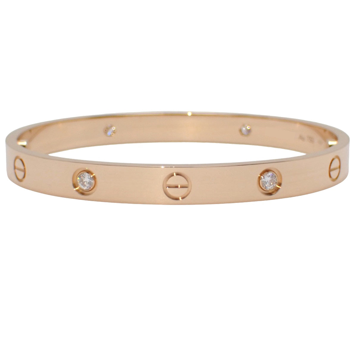 LOVEブレスレット クラシックモデル ダイヤモンド4石 ピンクゴールド K18PG 17 33.0g